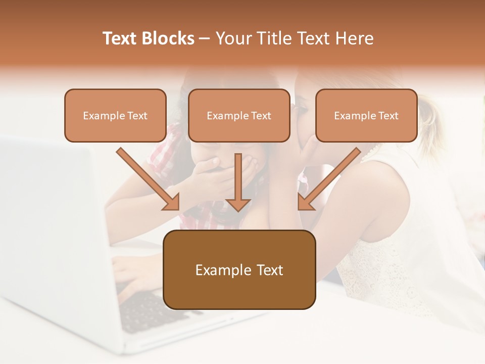 Two Young Girls Sitting In Front Of A Laptop Computer PowerPoint Template