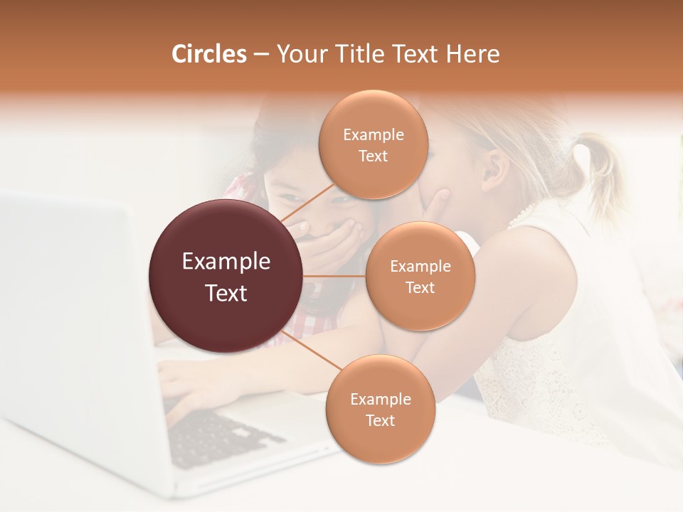 Two Young Girls Sitting In Front Of A Laptop Computer PowerPoint Template