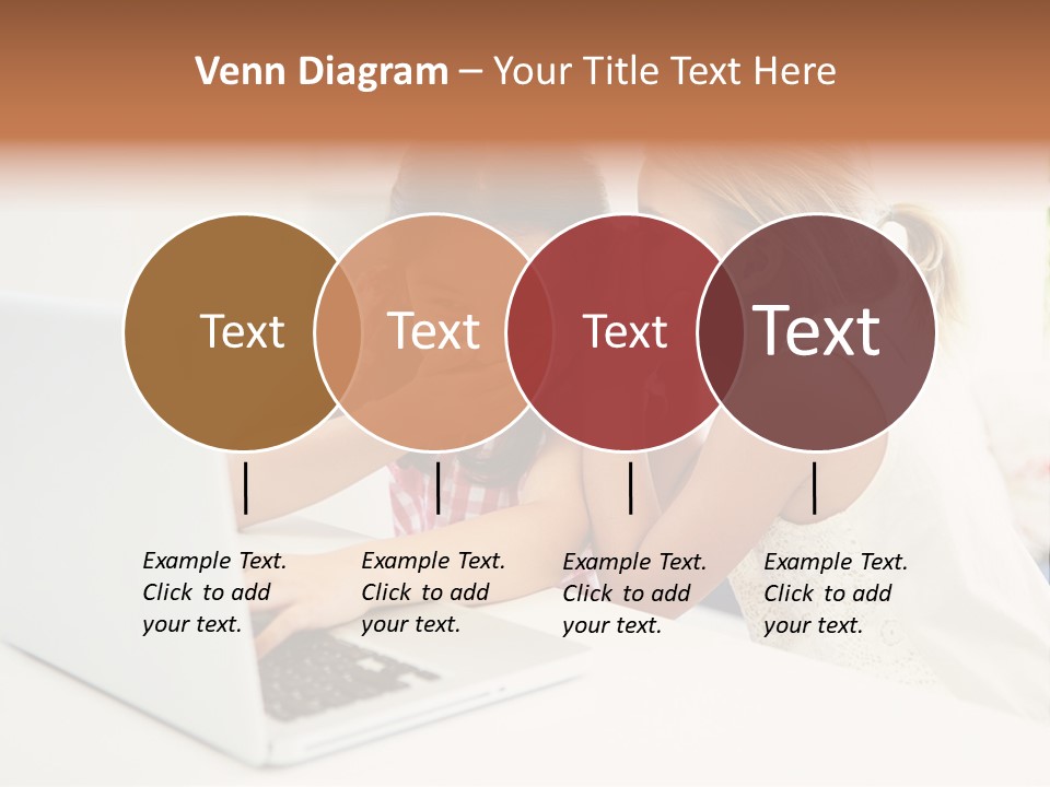 Two Young Girls Sitting In Front Of A Laptop Computer PowerPoint Template