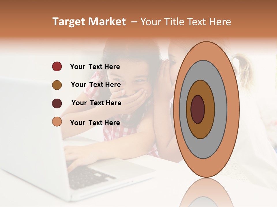 Two Young Girls Sitting In Front Of A Laptop Computer PowerPoint Template