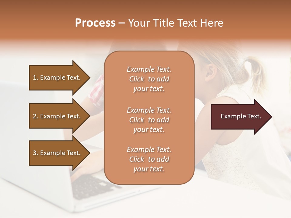 Two Young Girls Sitting In Front Of A Laptop Computer PowerPoint Template