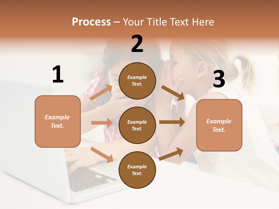 Two Young Girls Sitting In Front Of A Laptop Computer PowerPoint Template