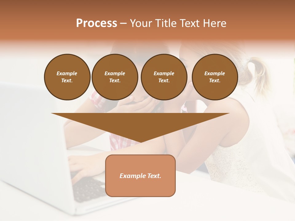 Two Young Girls Sitting In Front Of A Laptop Computer PowerPoint Template