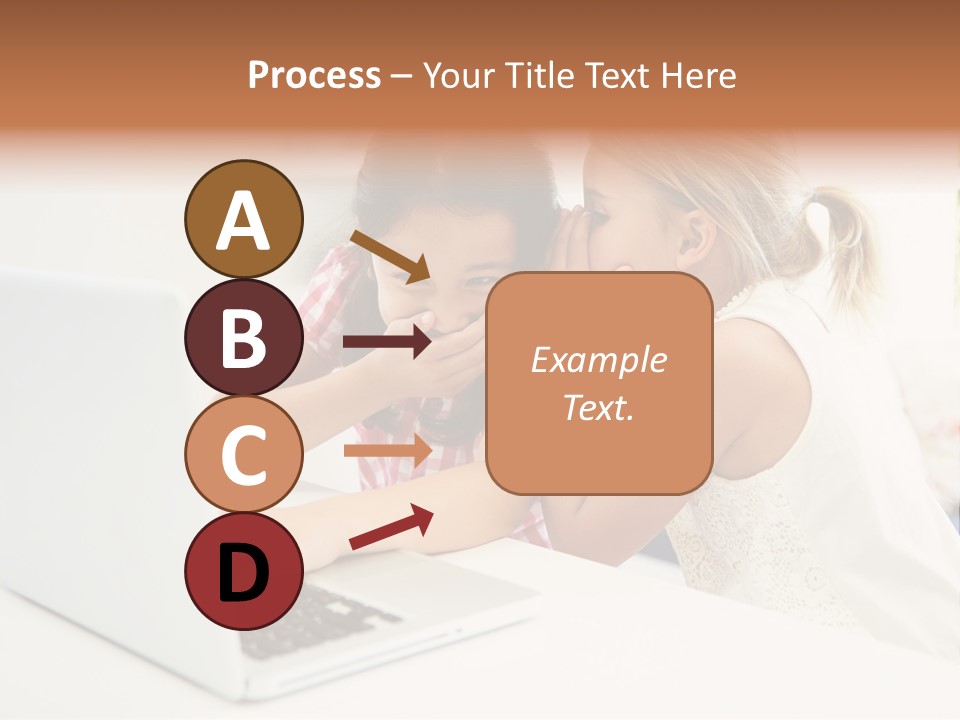 Two Young Girls Sitting In Front Of A Laptop Computer PowerPoint Template