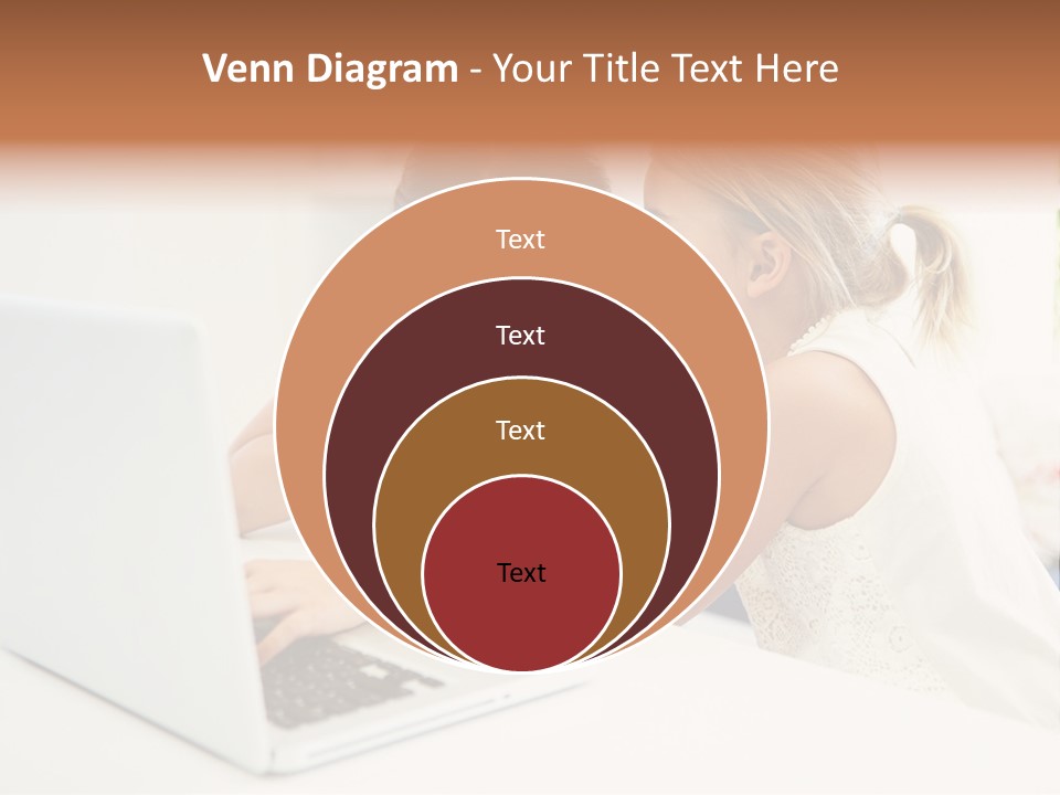 Two Young Girls Sitting In Front Of A Laptop Computer PowerPoint Template