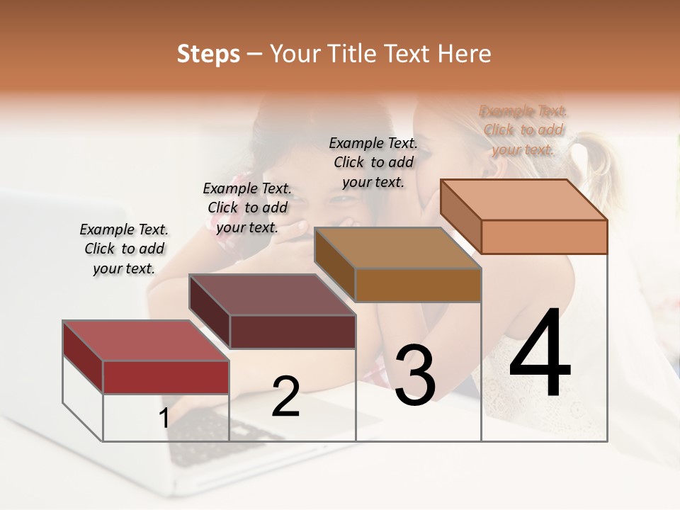 Two Young Girls Sitting In Front Of A Laptop Computer PowerPoint Template