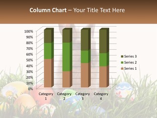 A Bunny Sitting In The Grass With Some Eggs PowerPoint Template