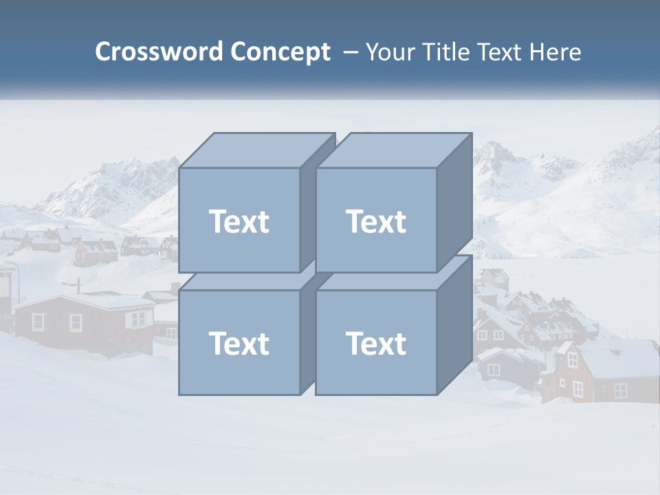 A Snowy Town With Mountains In The Background PowerPoint Template