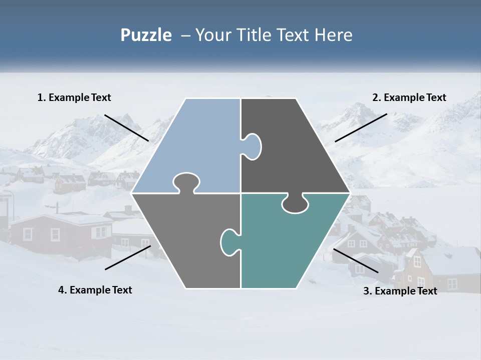 A Snowy Town With Mountains In The Background PowerPoint Template