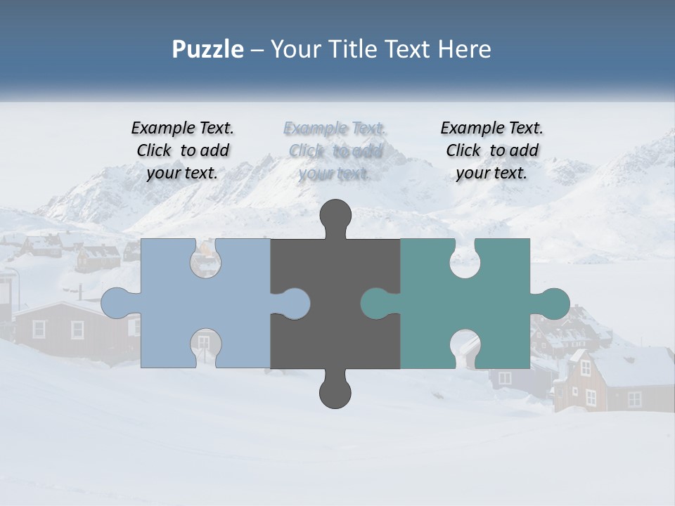 A Snowy Town With Mountains In The Background PowerPoint Template