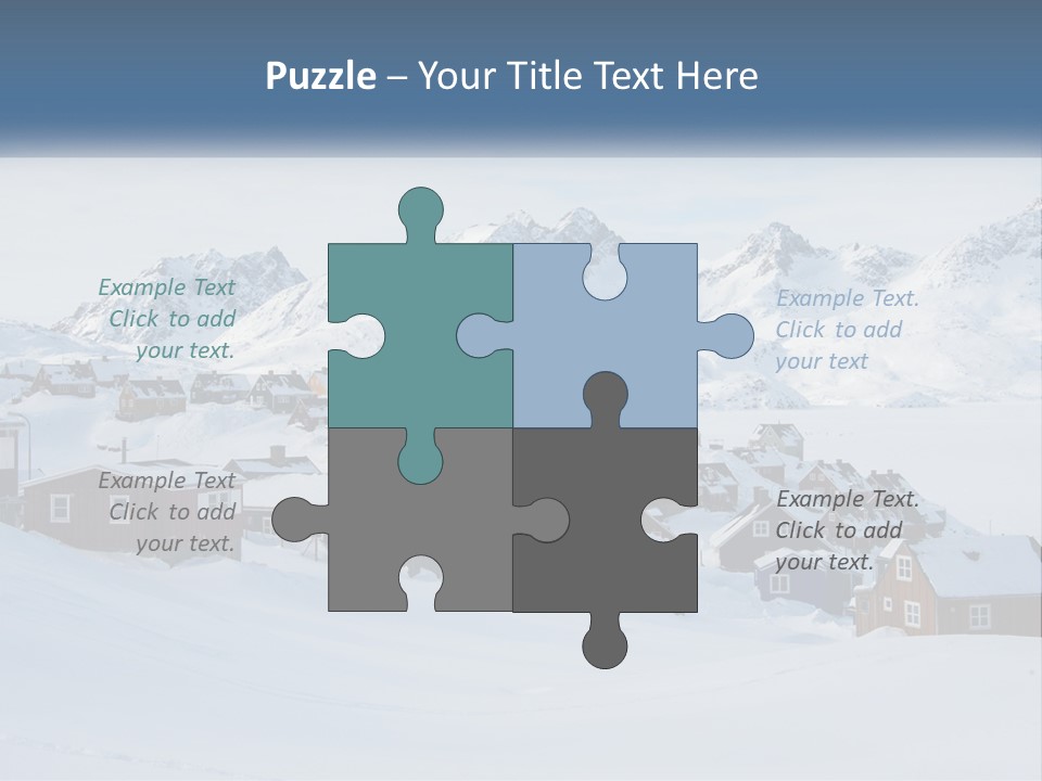 A Snowy Town With Mountains In The Background PowerPoint Template