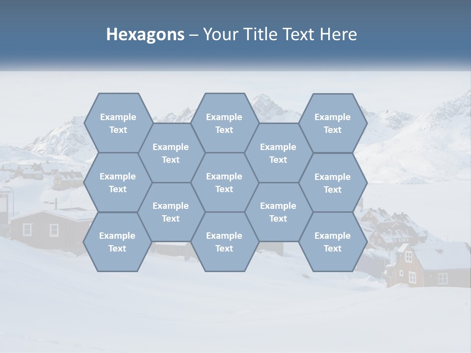 A Snowy Town With Mountains In The Background PowerPoint Template