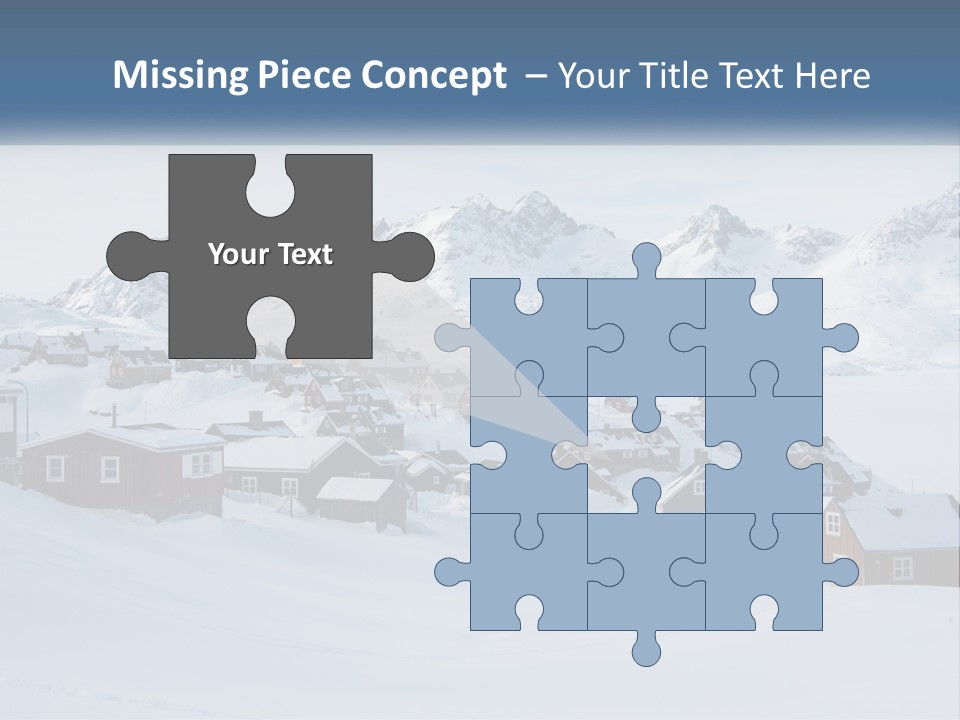 A Snowy Town With Mountains In The Background PowerPoint Template