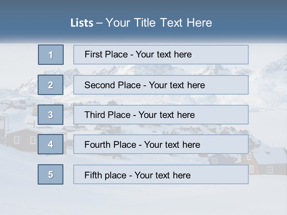 A Snowy Town With Mountains In The Background PowerPoint Template