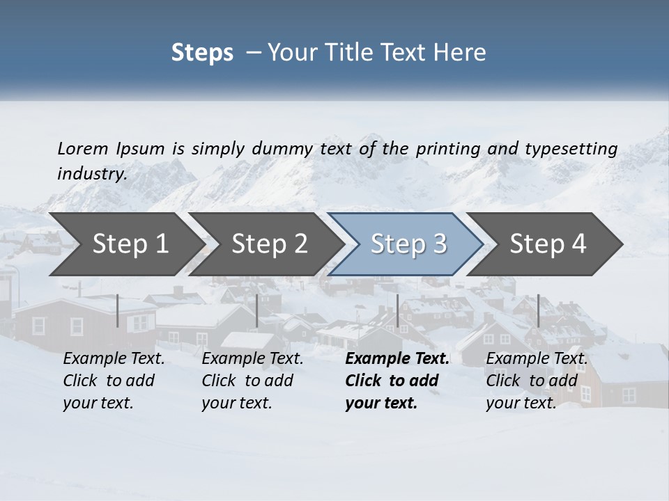 A Snowy Town With Mountains In The Background PowerPoint Template