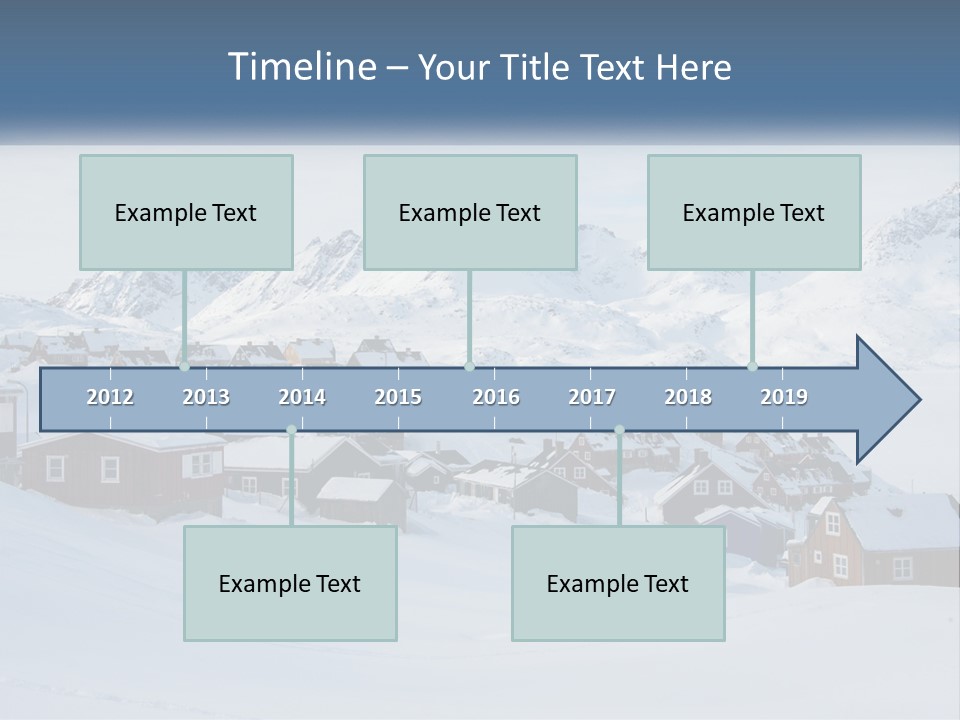 A Snowy Town With Mountains In The Background PowerPoint Template