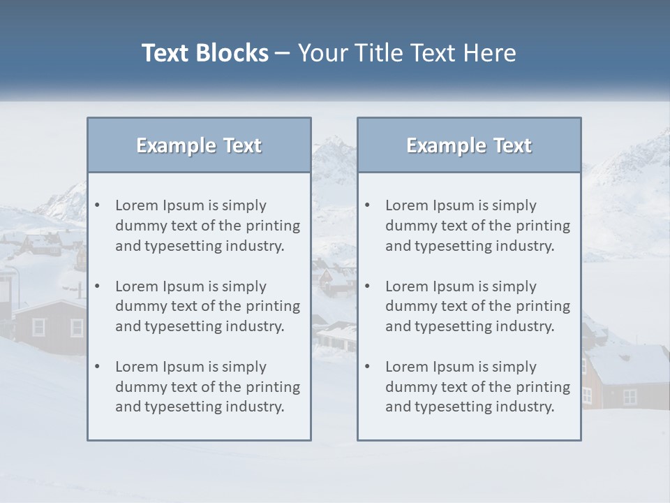 A Snowy Town With Mountains In The Background PowerPoint Template