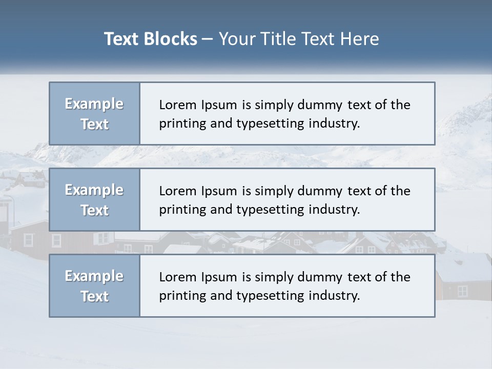 A Snowy Town With Mountains In The Background PowerPoint Template