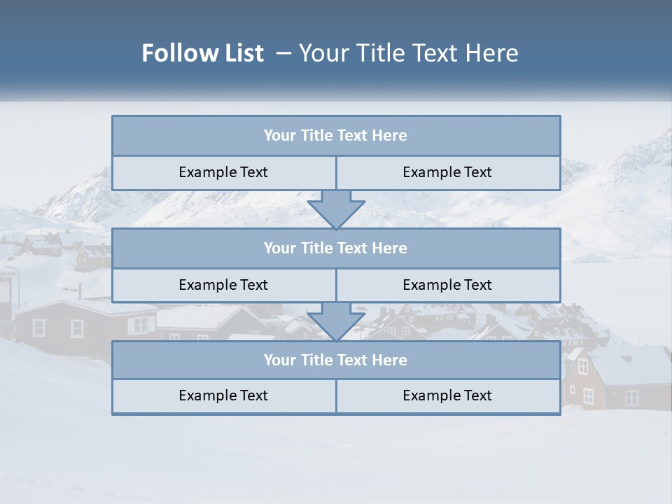 A Snowy Town With Mountains In The Background PowerPoint Template