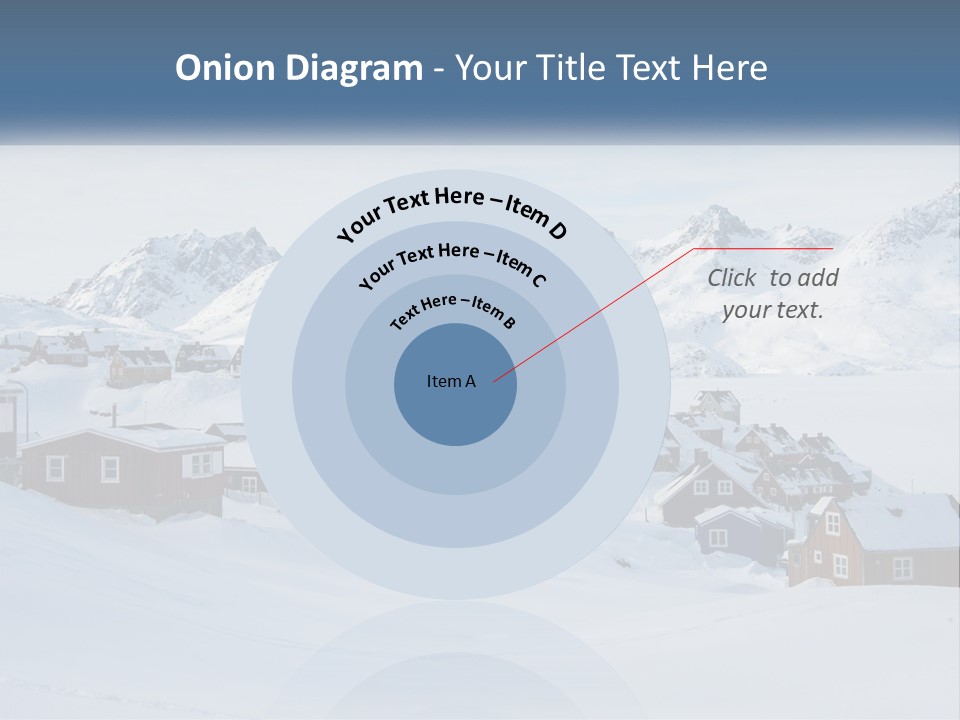 A Snowy Town With Mountains In The Background PowerPoint Template