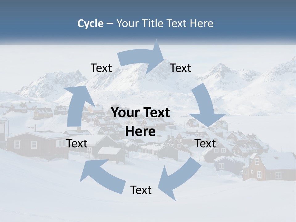 A Snowy Town With Mountains In The Background PowerPoint Template