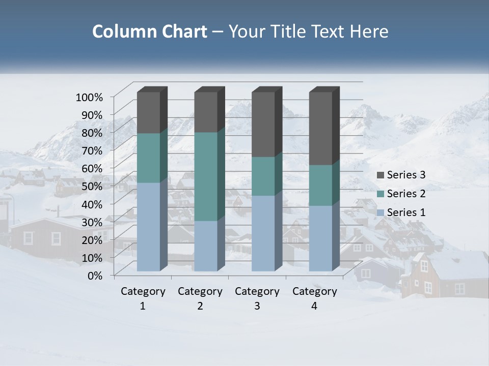 A Snowy Town With Mountains In The Background PowerPoint Template