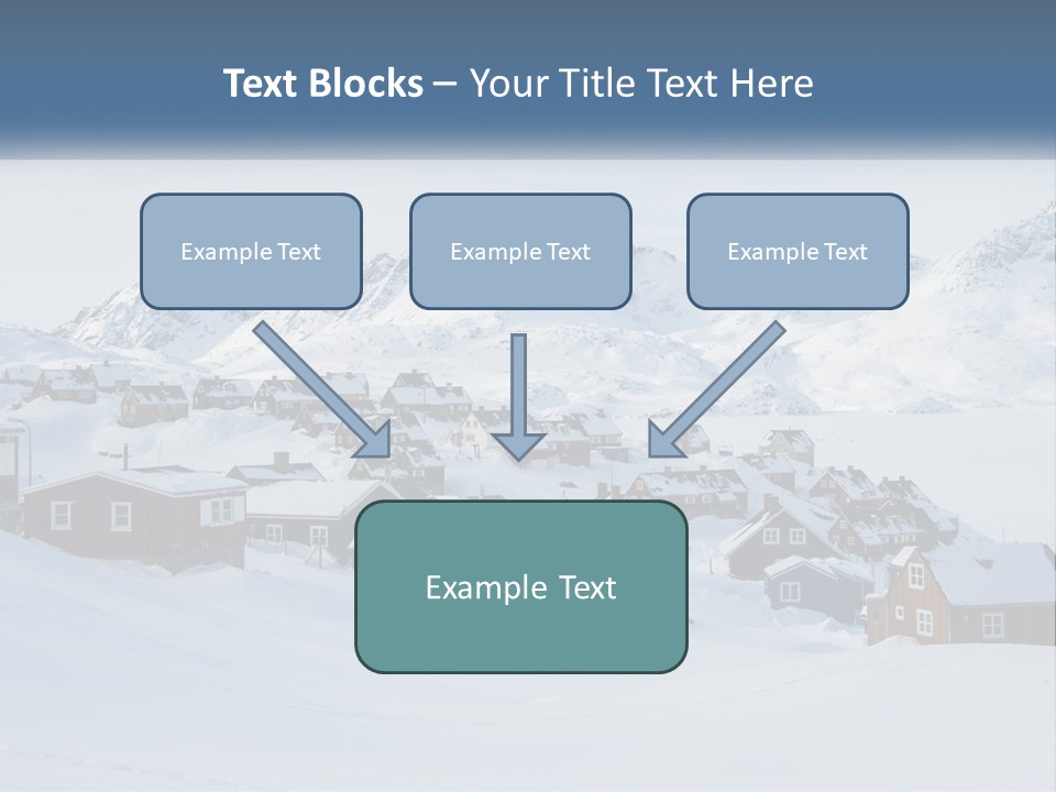 A Snowy Town With Mountains In The Background PowerPoint Template