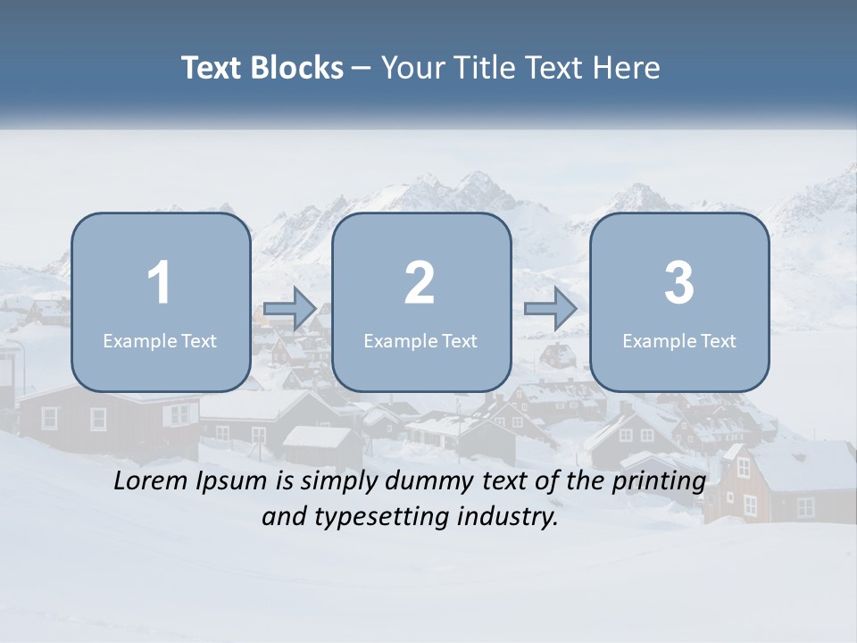 A Snowy Town With Mountains In The Background PowerPoint Template