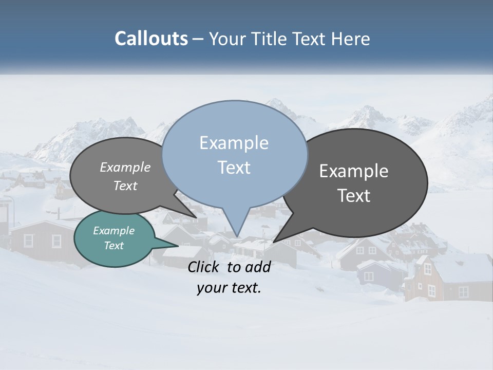 A Snowy Town With Mountains In The Background PowerPoint Template