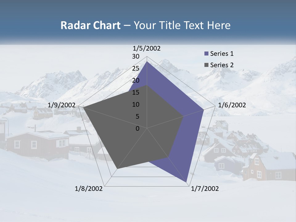 A Snowy Town With Mountains In The Background PowerPoint Template