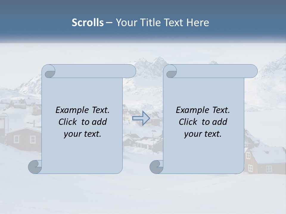 A Snowy Town With Mountains In The Background PowerPoint Template