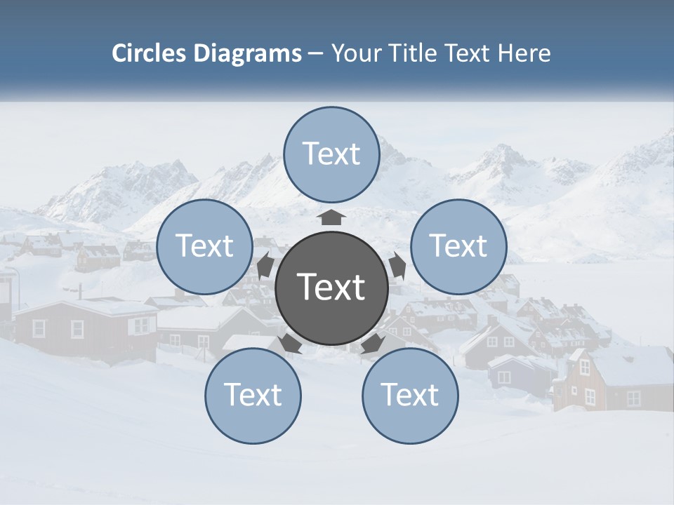 A Snowy Town With Mountains In The Background PowerPoint Template