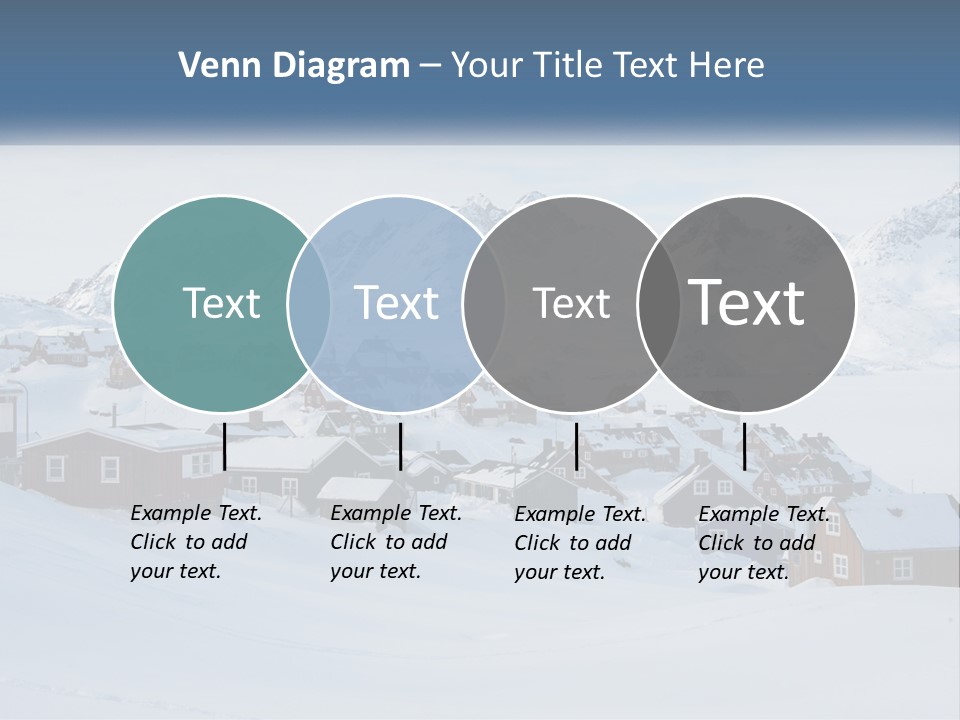 A Snowy Town With Mountains In The Background PowerPoint Template