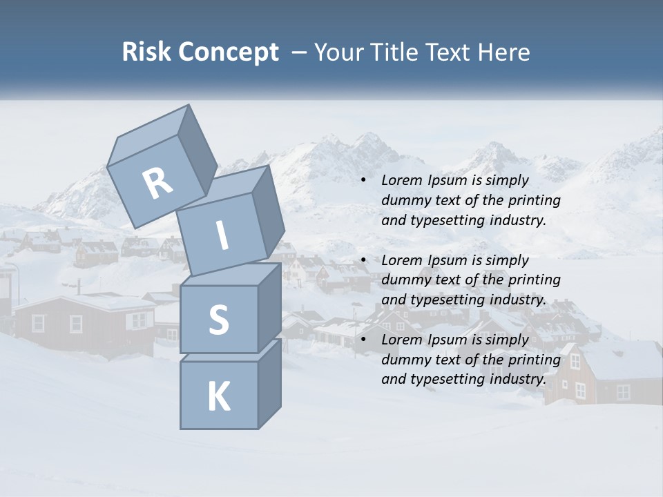 A Snowy Town With Mountains In The Background PowerPoint Template