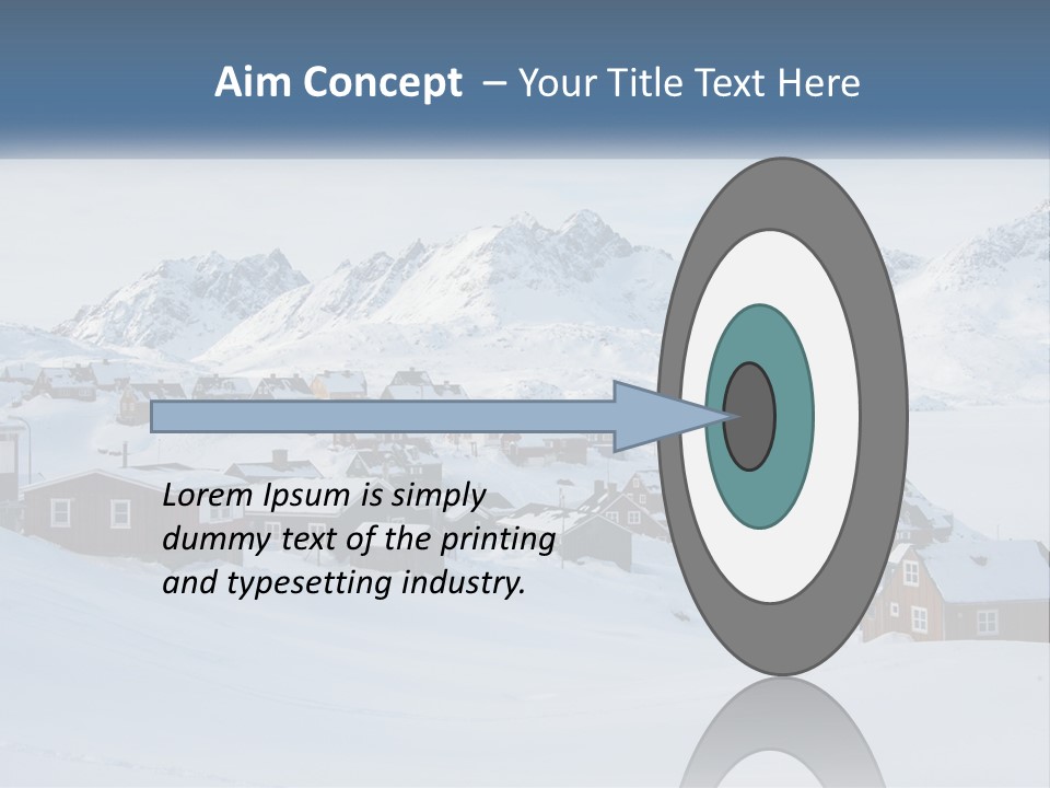 A Snowy Town With Mountains In The Background PowerPoint Template