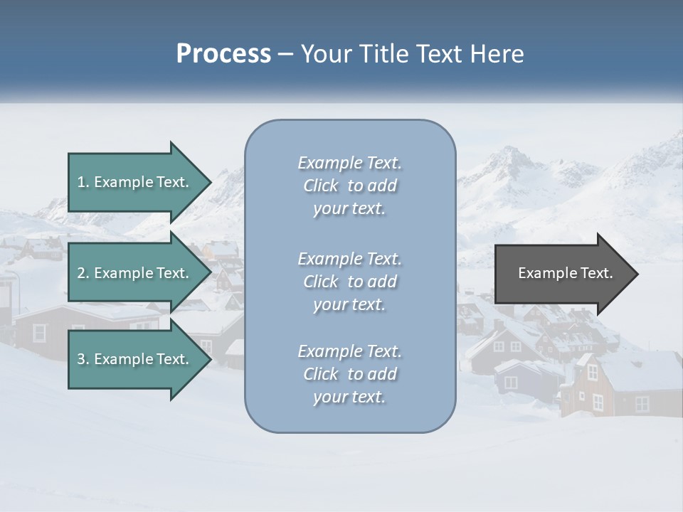 A Snowy Town With Mountains In The Background PowerPoint Template