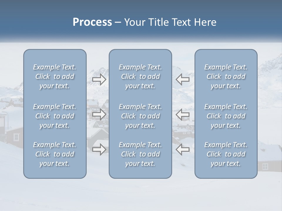 A Snowy Town With Mountains In The Background PowerPoint Template