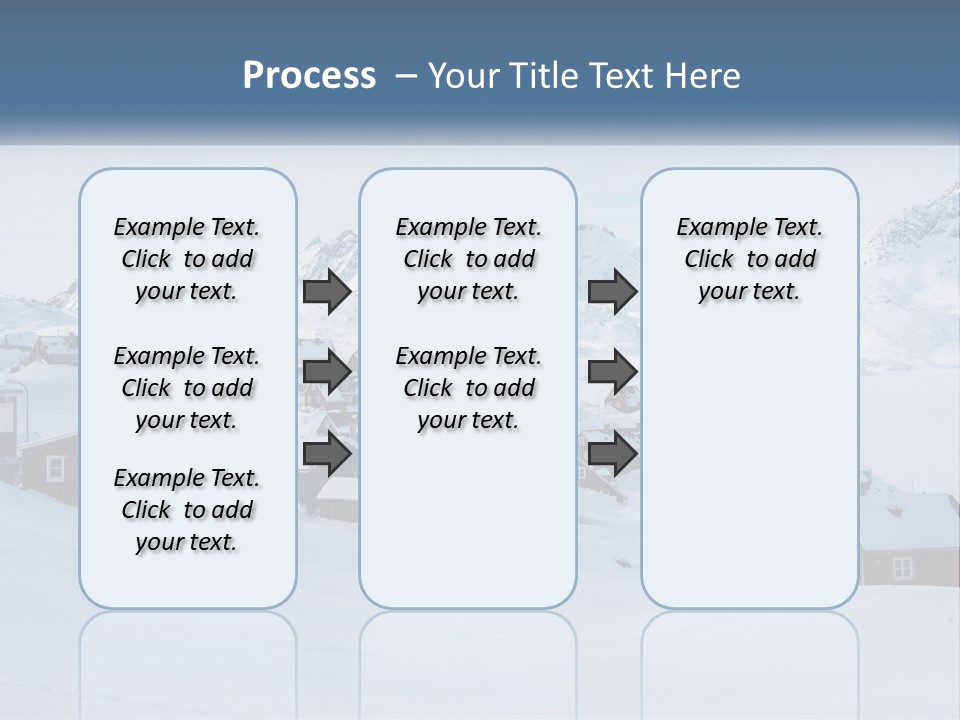 A Snowy Town With Mountains In The Background PowerPoint Template