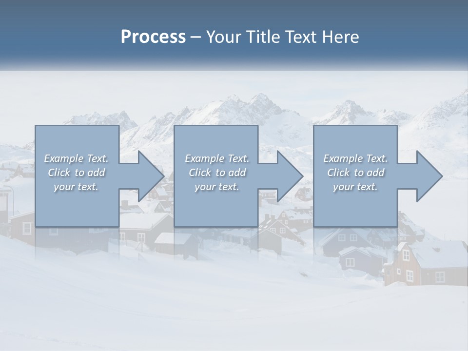 A Snowy Town With Mountains In The Background PowerPoint Template