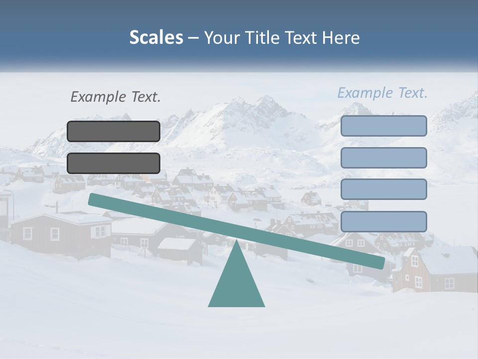 A Snowy Town With Mountains In The Background PowerPoint Template