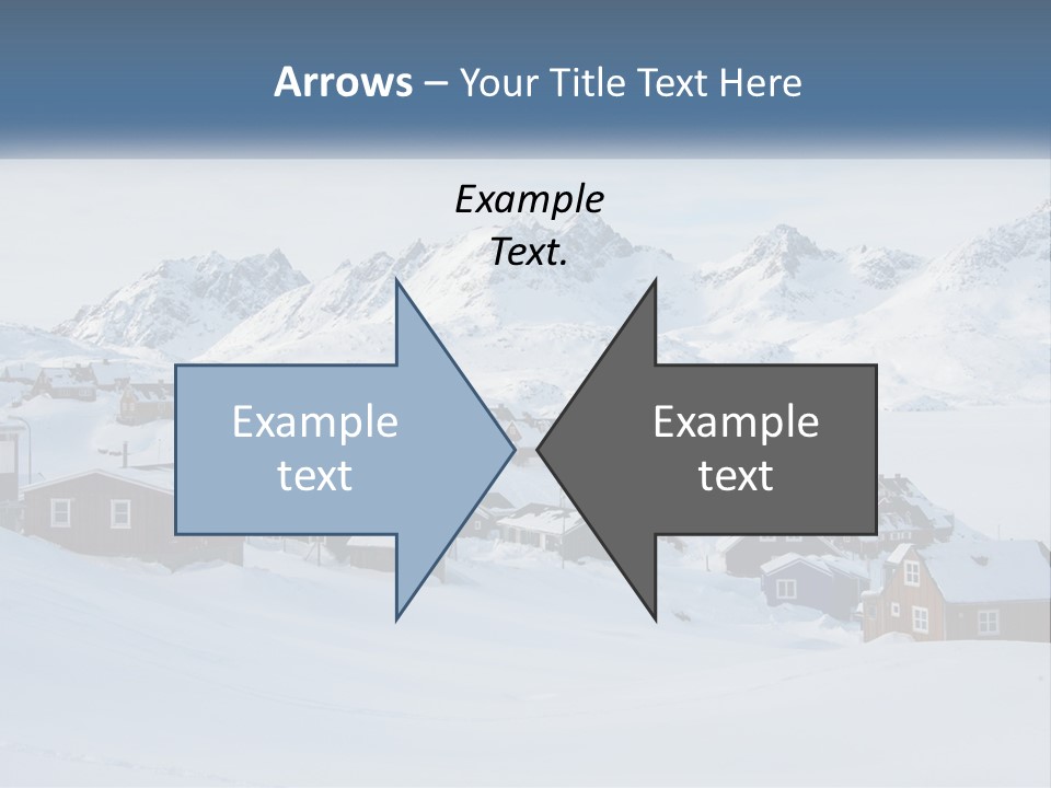 A Snowy Town With Mountains In The Background PowerPoint Template