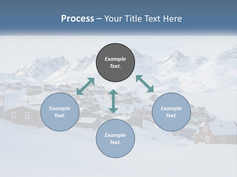 A Snowy Town With Mountains In The Background PowerPoint Template