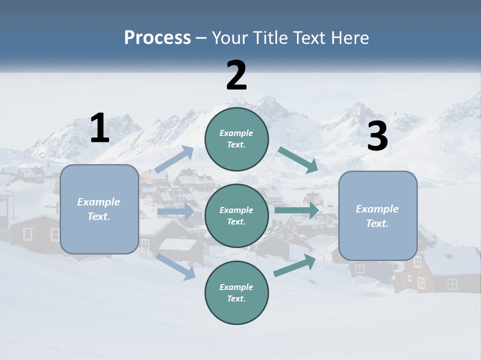 A Snowy Town With Mountains In The Background PowerPoint Template