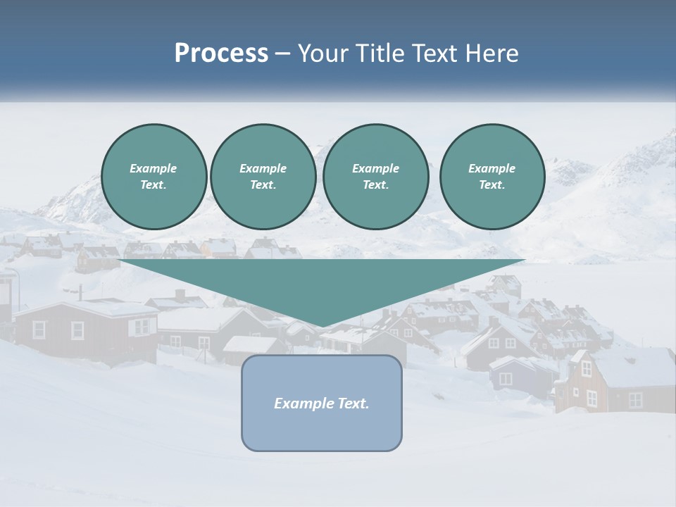 A Snowy Town With Mountains In The Background PowerPoint Template
