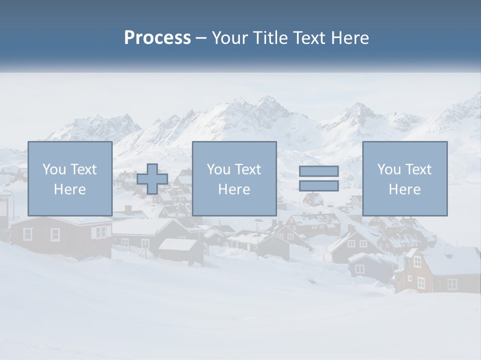 A Snowy Town With Mountains In The Background PowerPoint Template
