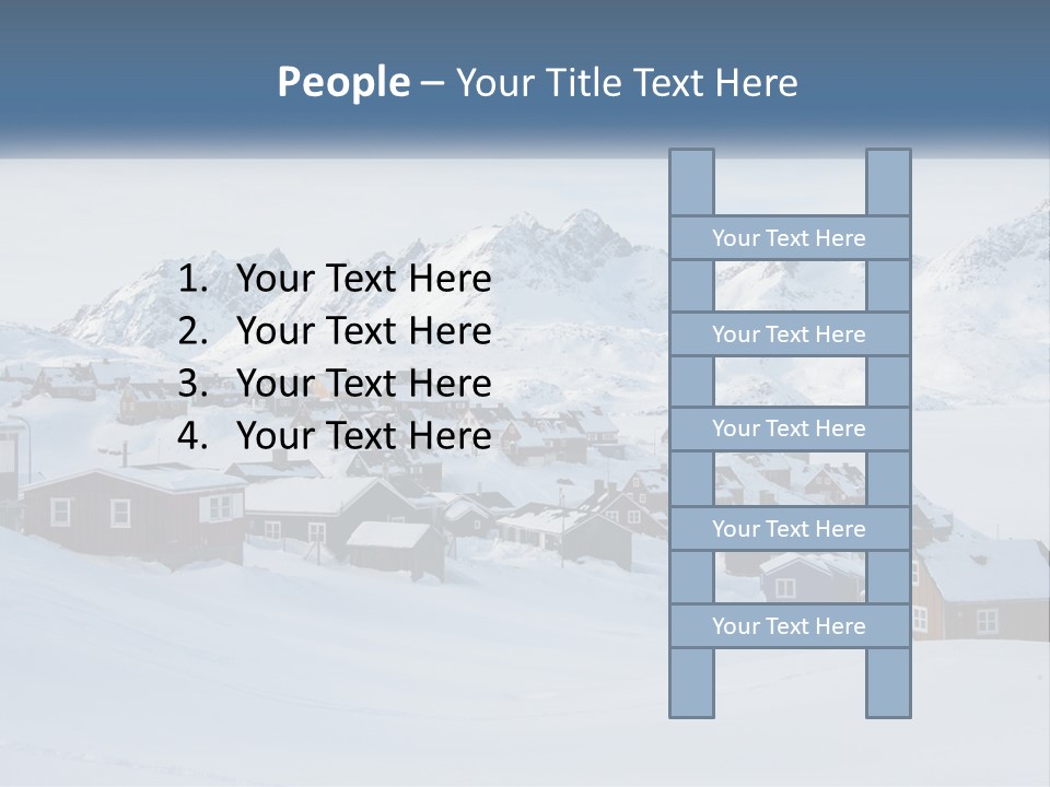 A Snowy Town With Mountains In The Background PowerPoint Template