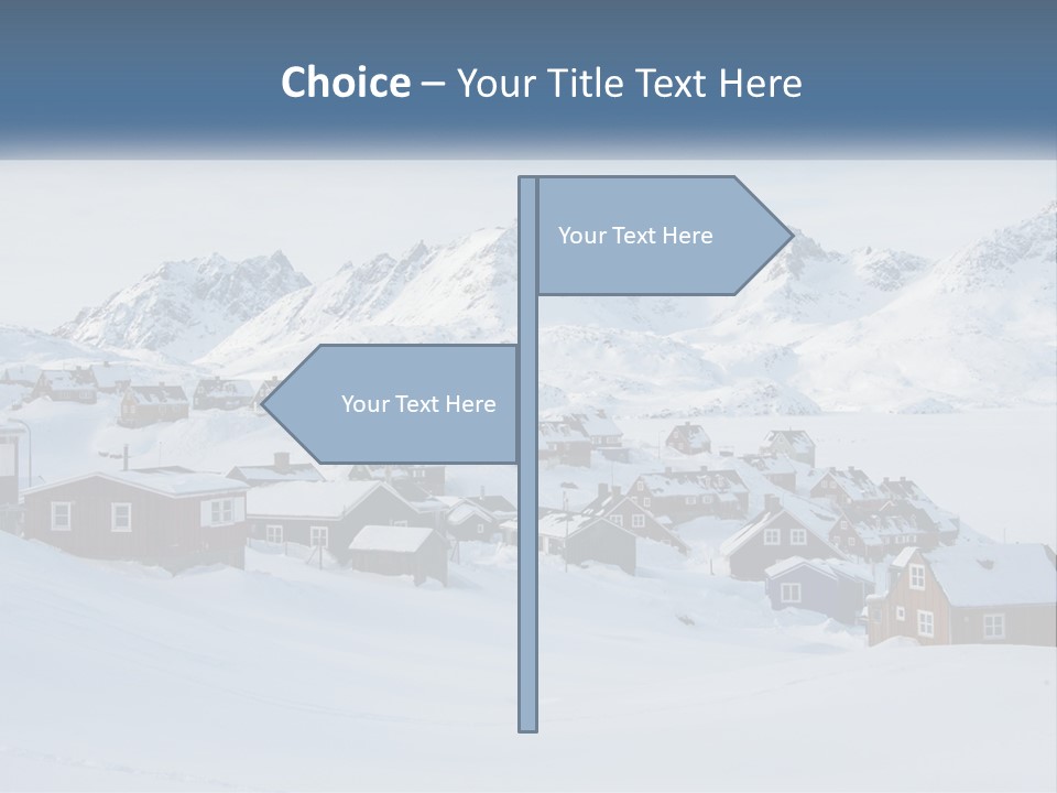A Snowy Town With Mountains In The Background PowerPoint Template