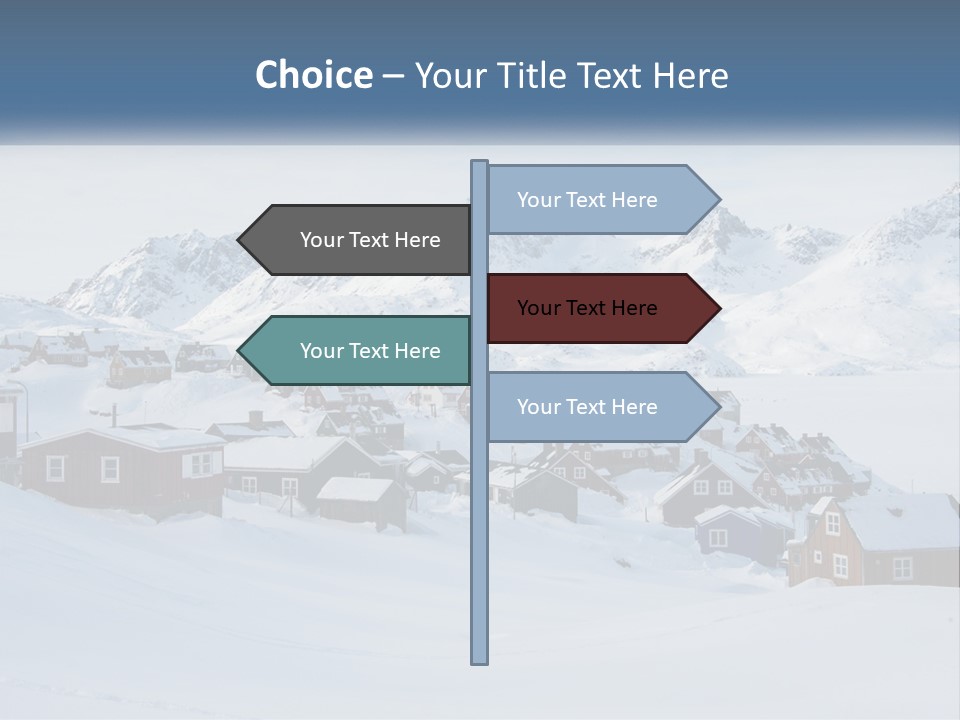 A Snowy Town With Mountains In The Background PowerPoint Template