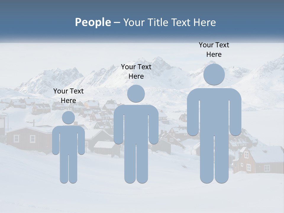 A Snowy Town With Mountains In The Background PowerPoint Template