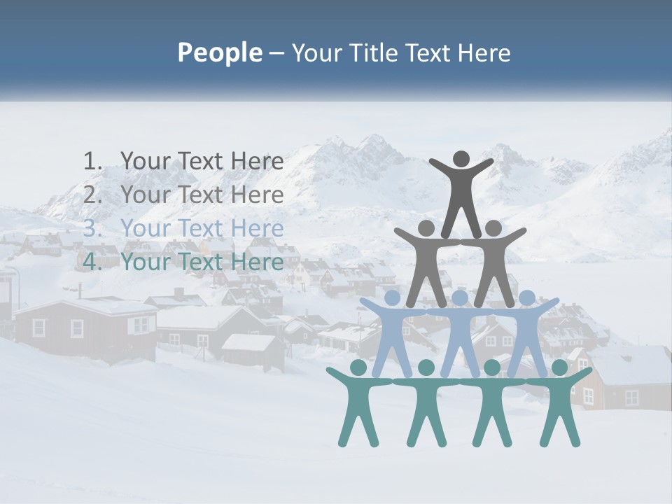 A Snowy Town With Mountains In The Background PowerPoint Template